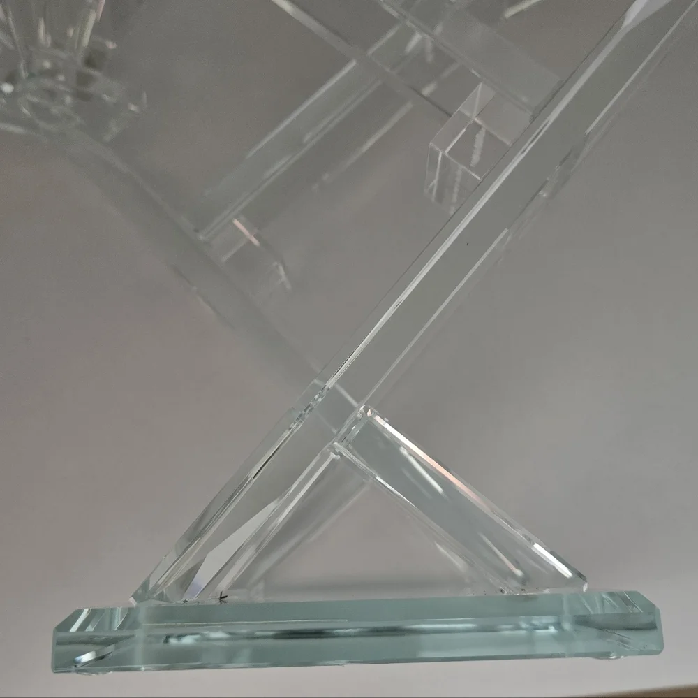 Frontgate Crystal 4-Arm Candelabra | Heavy Faceted Crystal Candle Holder 10.25" - Picture 12 of 12